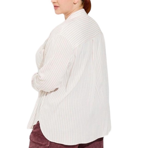 Rayon Slub Drop Shoulder Button-Front Shirt - Picture 2 of 4